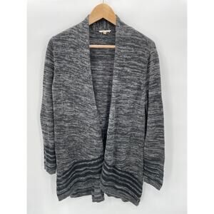 EILEEN FISHER Grey Marled Organic Cotton Open Cardigan Sweater// XS